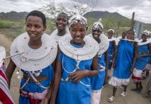 Maasai girls participate in a newly conceived rite of passage to mark their ascent into womanhood