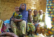 A woman and her children in a village in Niger. A child born in 1960 had an 18% chance of dying before his or her fifth birthday. Today