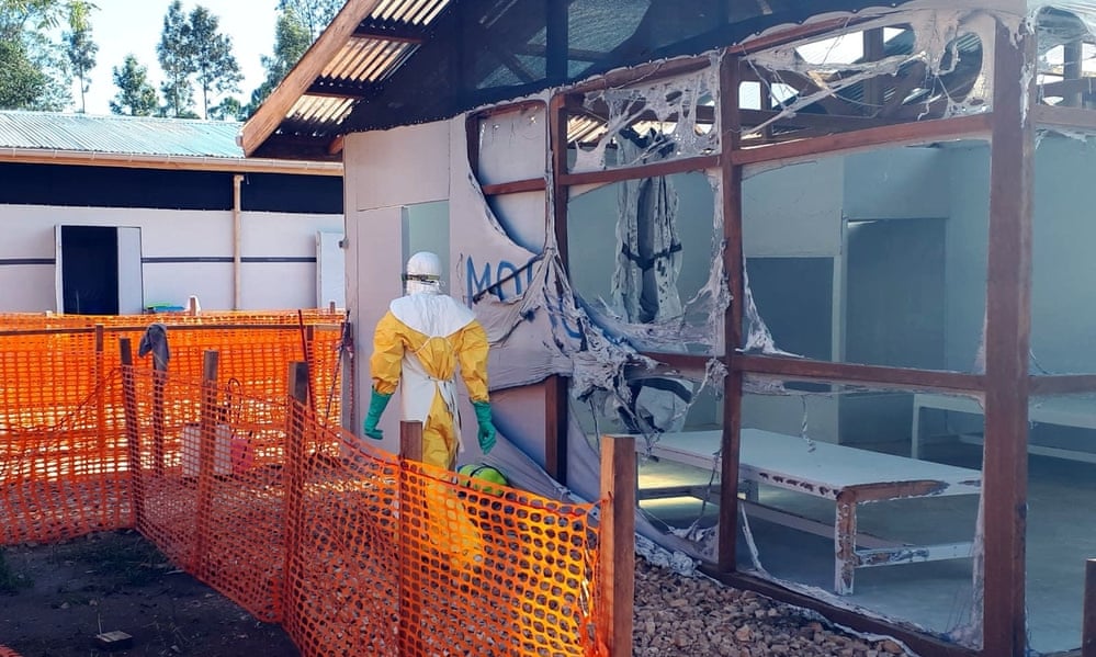 Damage to the Ebola treatment centre in Katwa in February