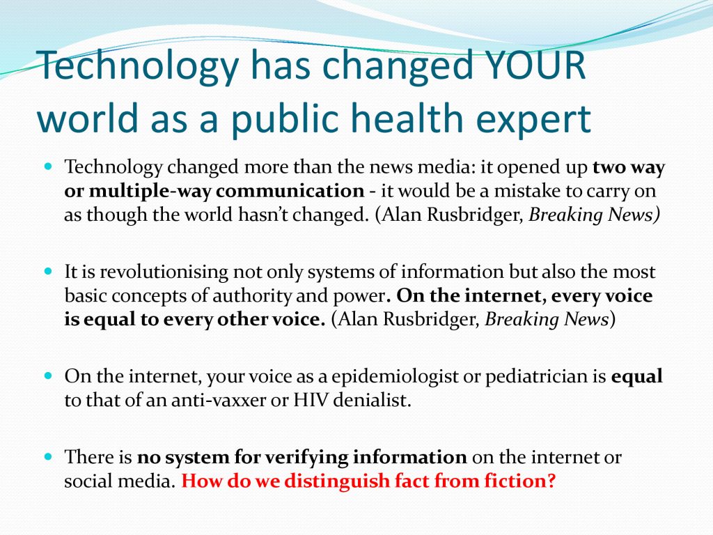 Technology has changed your world as a public health expert presentation slide